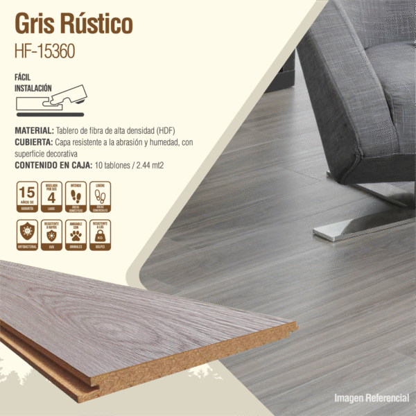 Detalles - HF-15360 - Gris Rustico Flotex